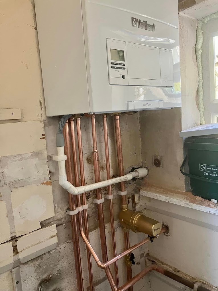 Bathroom refurbishment with new pipework